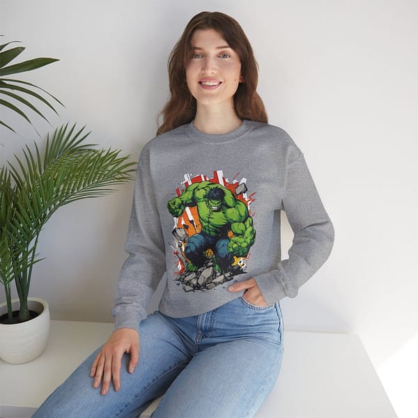 The Incredible Hulk Unisex Sweatshirt on cartoon clothings.