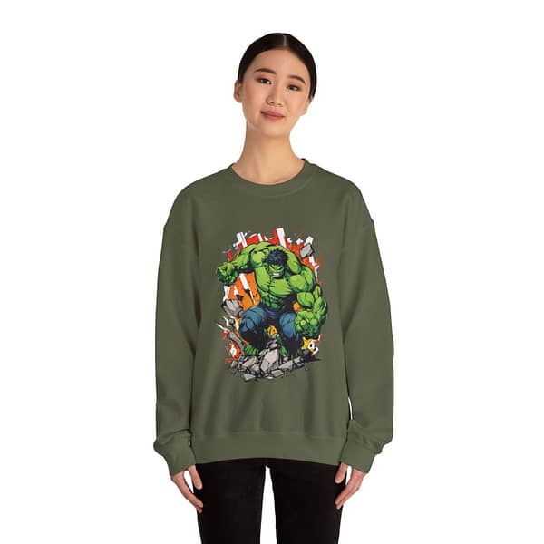 The Incredible Hulk Unisex Sweatshirt on cartoon clothings.