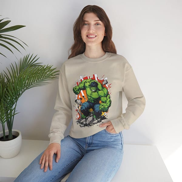 The Incredible Hulk Unisex Sweatshirt on cartoon clothings.