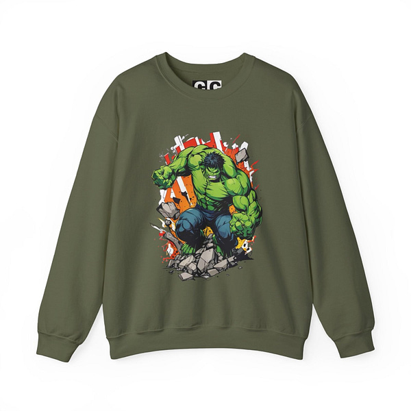 The Incredible Hulk Unisex Sweatshirt on cartoon clothings.