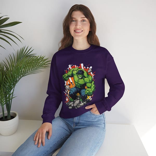 The Incredible Hulk Unisex Sweatshirt on cartoon clothings.