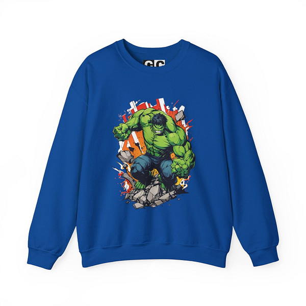 The Incredible Hulk Unisex Sweatshirt on cartoon clothings.