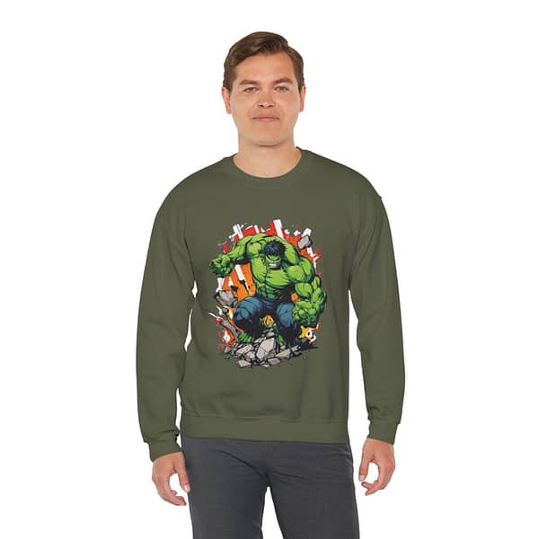 The Incredible Hulk Unisex Sweatshirt on cartoon clothings.