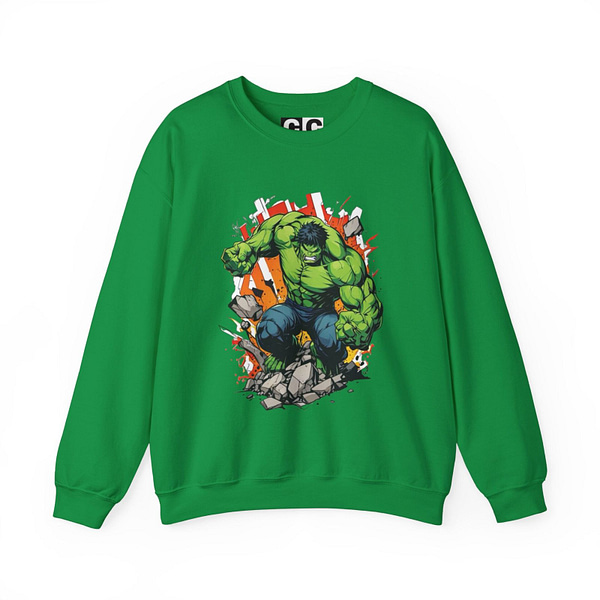 The Incredible Hulk Unisex Sweatshirt on cartoon clothings.