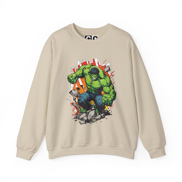 The Incredible Hulk Unisex Sweatshirt on cartoon clothings.