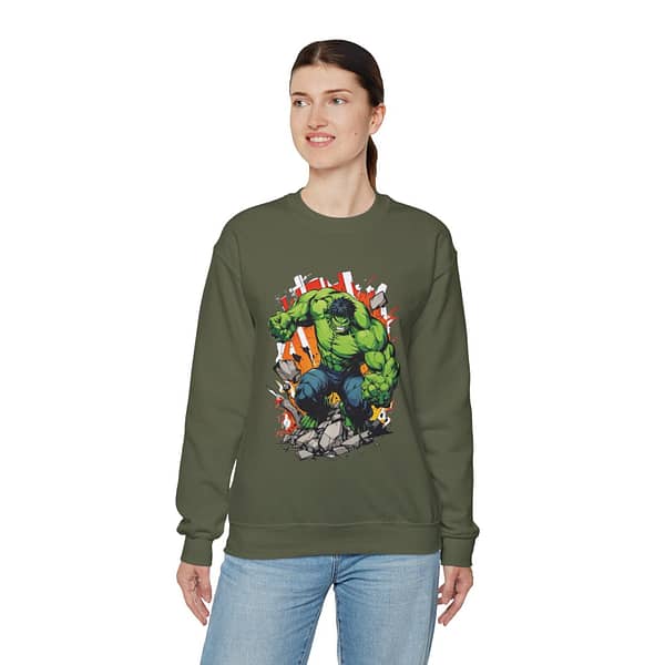 The Incredible Hulk Unisex Sweatshirt on cartoon clothings.