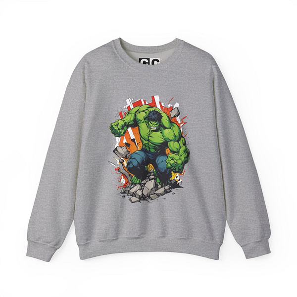 The Incredible Hulk Unisex Sweatshirt on cartoon clothings.