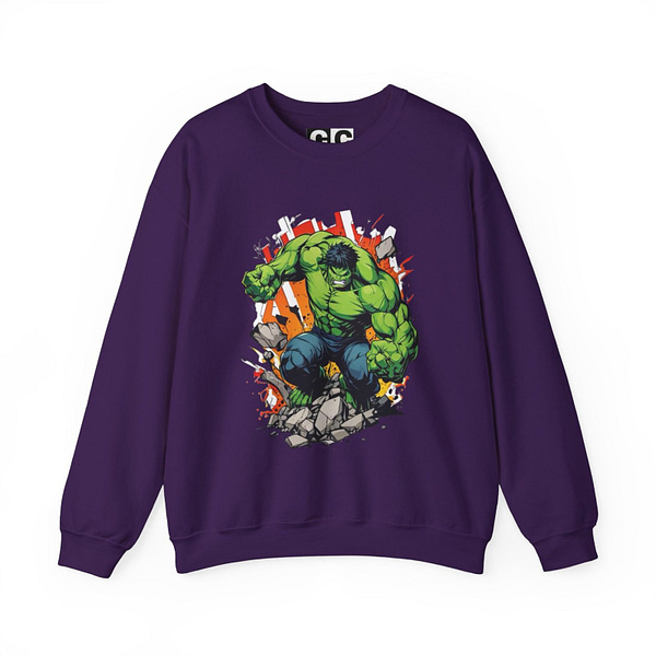 The Incredible Hulk Unisex Sweatshirt on cartoon clothings.