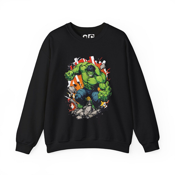 The Incredible Hulk Unisex Sweatshirt on cartoon clothings.