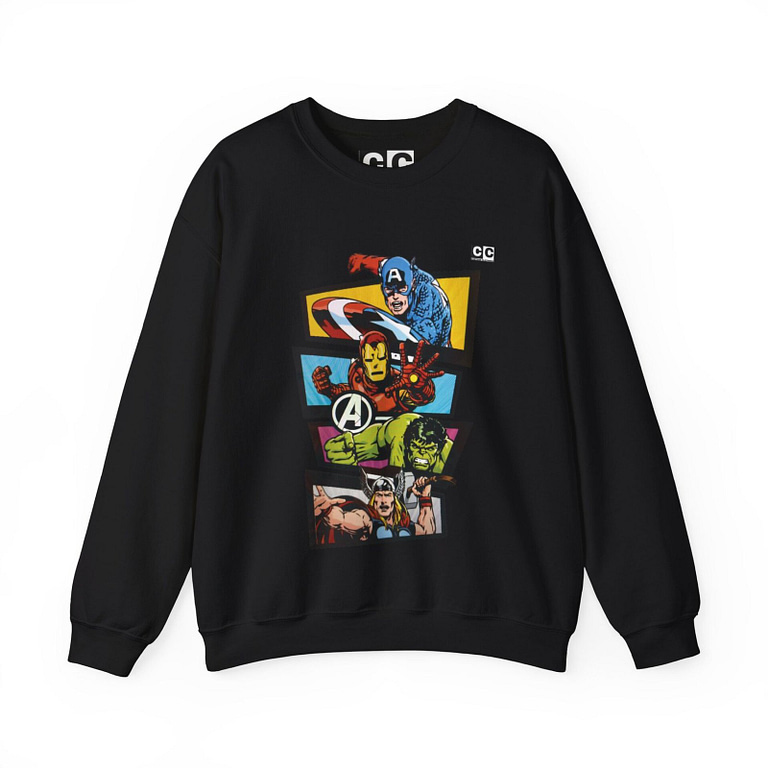 Avengers Vintage Print Unisex Sweatshirt. Buy now on cartoon clothings. website: www.cartoonclothings.com