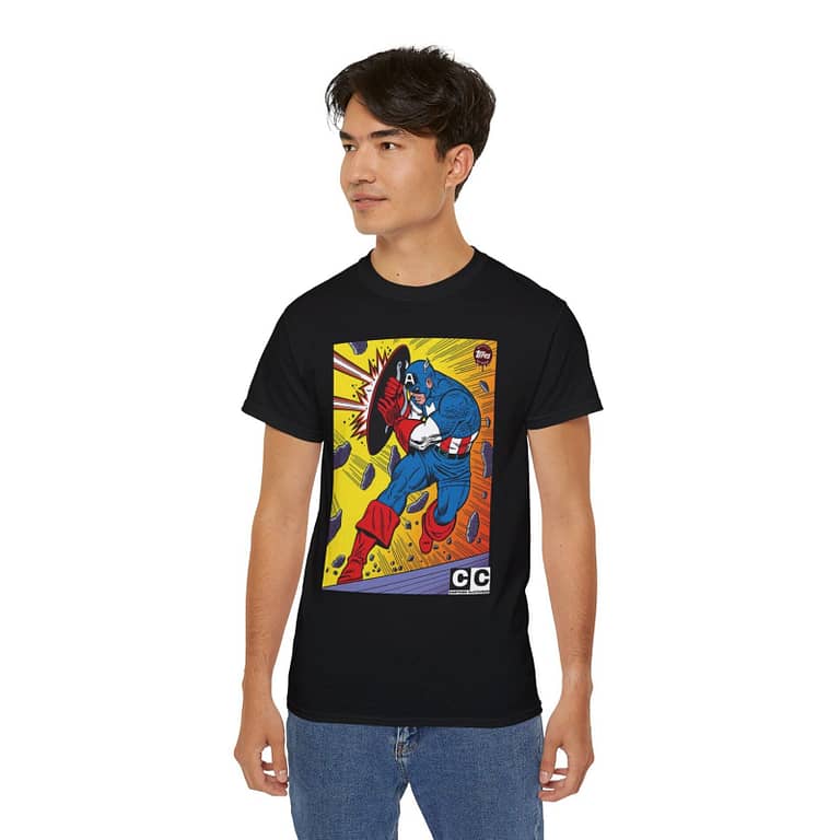 Captain America Unisex 99% Cotton Tee. Buy now on cartoon clothings. www.cartoonclothings.com